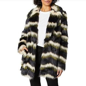 NWT Show Me Your Mumu Raymond Jacket Zig Zag Fur in Olive! XS